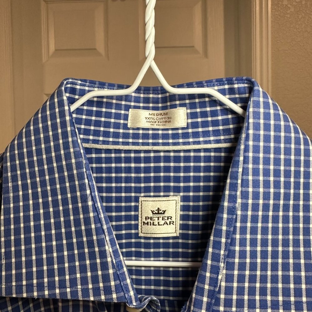 Blue White Check Button Down by Peter Millar - Picture 3 of 4
